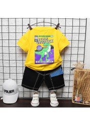 New summer baby clothes suit children boys girls dinosaur cotton T-shirt shorts 2pcs/sets baby casual outfit kids tracksuits