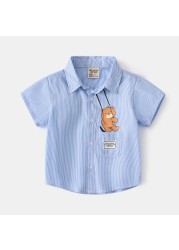 Striped Boys Summer Boys Shirts Cotton Fabric Toddler Tshirt Children Tops Children's Clothing For Kids