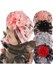 Baby Headband Spring Flower Baby Girls Hat for Newborn Soft Cotton Boys Girls Turban Hat Infant Baby Hat Head Wraps