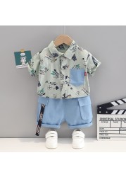 New Summer Baby Clothes Suit Children Boys Fashion Casual Shirt Shorts 2Pcs/Sets Toddler Sports Costume Infant Kids Sportswear