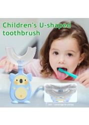 Baby Silicone Toothbrush 360 Degree U-shaped Toothbrush Soft Teeth Baby Brush Kids Oral Teeth Cleaning