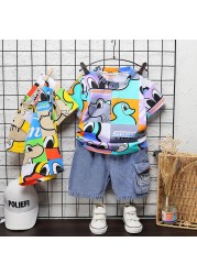 New summer baby clothes suit children boys girls cartoon cotton T-shirt shorts 2pcs/sets baby casual outfit kids tracksuits