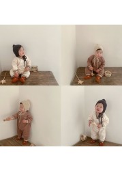 BOBOTCNUNU 2022 New Fashion Spring Boys Girls Candy Color Long Sleeve Jumpsuit