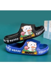 Children's slippers summer cartoon cute anti-skid soft bottom small children's room bath boys and girls home baby cold slippers