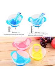 Newborn Baby Dinner Bowl Set Training Bowl Spoon Cutlery Set Dinner Bowl Learn Dishes with Suction Cup Dinnerware