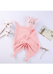 Baby Soother Appease Towel Bib Soft Animal Cats Doll Teether Infant Comfort Sleeping Nursing Cuddling Blanket Toys Shower