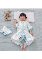 Cotton Baby Sleeping Bag Long Sleeve Children Pajamas Split Legs Sleeping Kids Slippersack Anti-kick Baby Girl Blanket Bedding