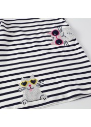 Little maven 2022 baby girls summer dress cotton lined cat children's casual lovely and comfortable clothes for 2-7 years old