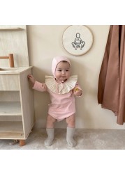 3pcs/set Newborn Baby Girl Clothes Infant Outfits Autumn Spring Baby Girl Romper + Overall Pants Girl Clothing Sets