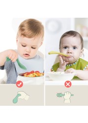 Portable Baby Tableware Baby Tableware Twist Spoon Fork Set With Box Toddler Baby Feeding Training Dinnerware Set