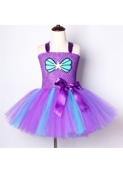 Mermaid Tutu Dress for Girls, with Headband, Birthday Party Dress, Shell, Starfish, Kids Princess Costume