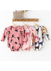 Newborn Cotton Romper Autumn Winter Clothes For 0-2 Years Baby Girls Jumpsuit