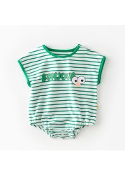 Summer 2022 Baby Clothes Baby Girls Boys Sleeveless Striped Body Suit Cotton Infant Outfits Outfits