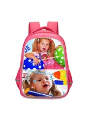 New Girls School Backpack Little Black Girl Diana Show Print Primary School Bags 6-10 Years Children Bookbag Kids Bag