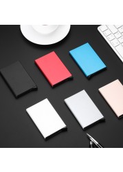 Anti-theft ID Credit Card Holder Porte Carte Thin Aluminum Metal Wallets Pocket Bank Box Women Men Credit Card Box