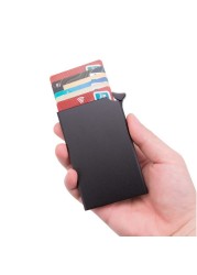 Anti-theft ID Credit Card Holder Porte Carte Thin Aluminum Metal Wallets Pocket Bank Box Women Men Credit Card Box