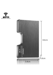 DIENQI Men's Wallet Rfid Anti-Card Metal Card Holder Black Slim Male Wallet Aluminum Wallet 2021