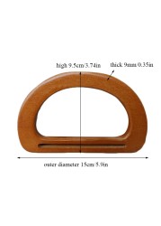 Bag Handmade Fashion Bag Handle Accessory D Shape Wood DIY Environmental Light Circle Wooden Wooden Handle Hand in Hand