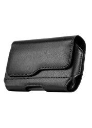 Fashion Men's Leather Horizontal Belt Case Holster Pouch Sleeve Phone Holder Bum Bag Male Casual Outdoor Travel Waist Pack Bag