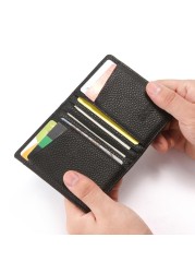 Unisex Slim Pocket Thin Credit Card Holder Men Women Casual Bus Card ID Money Case PU Leather Small Size Lightweight Wallet