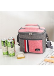 Waterproof Bento Lunch Bag School Bag Thermal Insulated Lunch Bag Nylon Printed Handbag