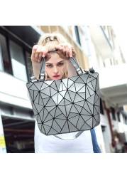 Women's Handbag Geometric Quilted Diamond Tote Bag Shoulder Bag Laser Plain Foldable 2020