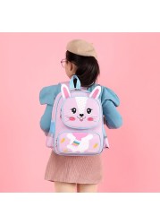 Kawaii Cartoon Children Backpack Nylon Waterproof Kids School Bag Large Capacity Travel Bags Reflective Strip Shoulder Bags