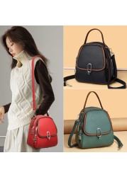 Fashion Vintage Leather Women Shoulder Bag Backpack Multifunctional Luxury Handbag Women Messenger Bags Female Crossbody Bags