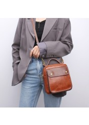 Fashion Vintage Women Messenger Bag Cowhide and PU Leather Designers Handbag Luxury Women Shoulder Bags Female Crossbody Bags