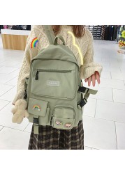 Kawaii Doll Girl School Bag Korean Version Casual Women Backpack Large Capacity Girls Backpacks All-match Woman Bag 2022