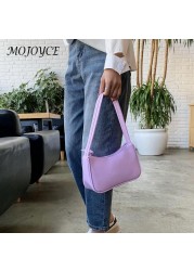 Ladies Soft PU Leather Underarm Bag Solid Color Fashion Women Vintage Handbags Popular Simple Female Daily Shoulder Bags