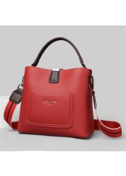 Ladies large capacity bucket bag high quality leather shoulder bags for women 2022 fashion ladies crossbody bags branded handbags