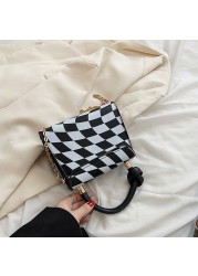 Fashion Trendy Bag Korean New Style Women Shoulder Bag Casual Square Box Flap PU Leather Handbags Chains Messenger Crossbody Bags