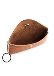 Women Small Coin Purse PU Leather Small Card Cash Card Holder Wallet with Keyring Female Girls Casual Solid Color Money Changing Bag