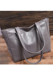 Women Leather Handbags Women's PU Tote Bag Large Capacity Female Casual Solid Shoulder Bags Women Handbags Bolsas Femininas