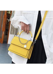 Women Bags 2022 New Luxury PU Leather Chains Lady Shoulder Bags Purse Bag Ladies Crossbody Bags Black White