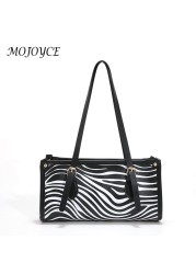 Women Shoulder Bags Zebra Animal Pattern Print Shopping Bag Handbag Women Casual Square All-match Shoulder Bags Tote