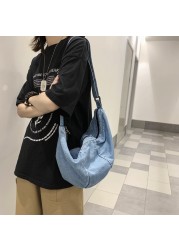 Casual simplicity large shoulder bags women canvas high-capacity crossbody bag denim bag women messenger bag