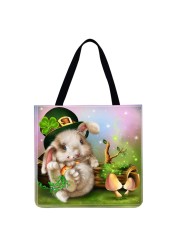 Fashionable Ladies Hamster Shoulder Shopping Bag Linen Printing Pattern Eco-friendly Tote Large Capacity Handbags