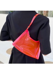 Summer Fashion Transparent Clear Jelly Handbag Shoulder Bags For Women Elegant Evening Bag Ladies Underarm Bag