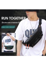 New outdoor men letter waist bag street trend chest bag messenger bag sports running close fitting fanny pack