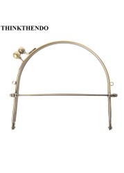 Thinkthendo 1pc Metal Half Frame Round Kiss Clasps Lock Purse Handbag Handle Clutch