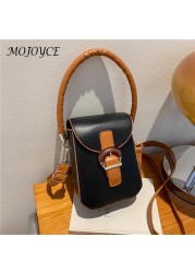 Women Saddle Bag Flap Small Shoulder Bag Simple Hit Color PU Leather for Outdoor Shopping Business Traveling