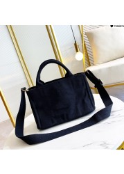 Denim Canvas Single Shoulder Crossbody Shopping Bag Men and Women Same Style 2022 New Fashion Solid Color Portable Shopping Bag