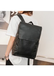 New faux leather backpack outdoor backpack student school bag leisure bag computer bag fashion men's bag