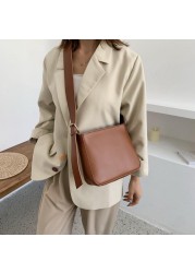 DIGERUI Women's Bag 2022 Vintage PU Leather Bucket Bags Simple OL Passenger Bag Messenger Bag Female Shoulder Crossbody Bags