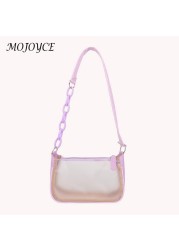 Fashion Women PVC Transparent Shoulder Bag Lady Small Zipper Luxury Handbag For Ladies Women Outdoor Shopping