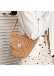 Female woven women's summer luxury jute handbag small shopping bag for women outdoor shopping travel gifts