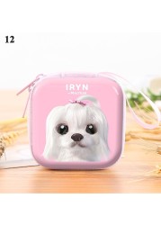 Creative Tinplate Zipper Coin Purse Cartoon Animal Pattern Headphone Organizer Pocket Card Holder USB Cable Data Line Storage