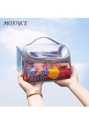 Net red transparent simple waterproof large capacity fitness wash bath bag cosmetic bag summer beach bags trend for women 2022